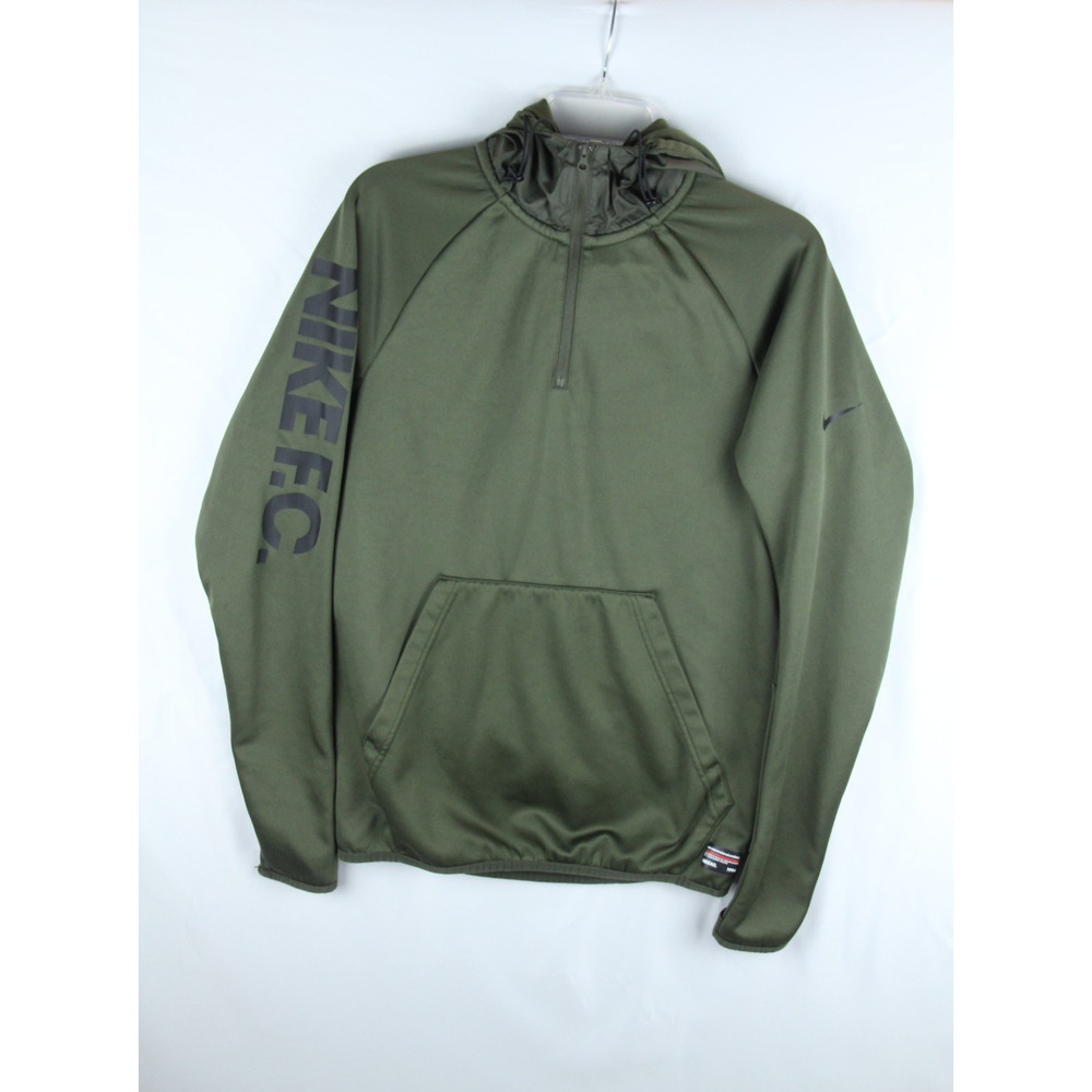 Nike Olive Green Half-Zip Hoodie Sweatshirt